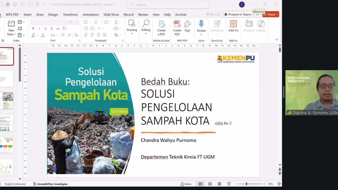 Bedah Buku ‘Solusi Pengelolaan Sampah Kota’ Bersama Perpustakaan Permukiman dan Perumahan